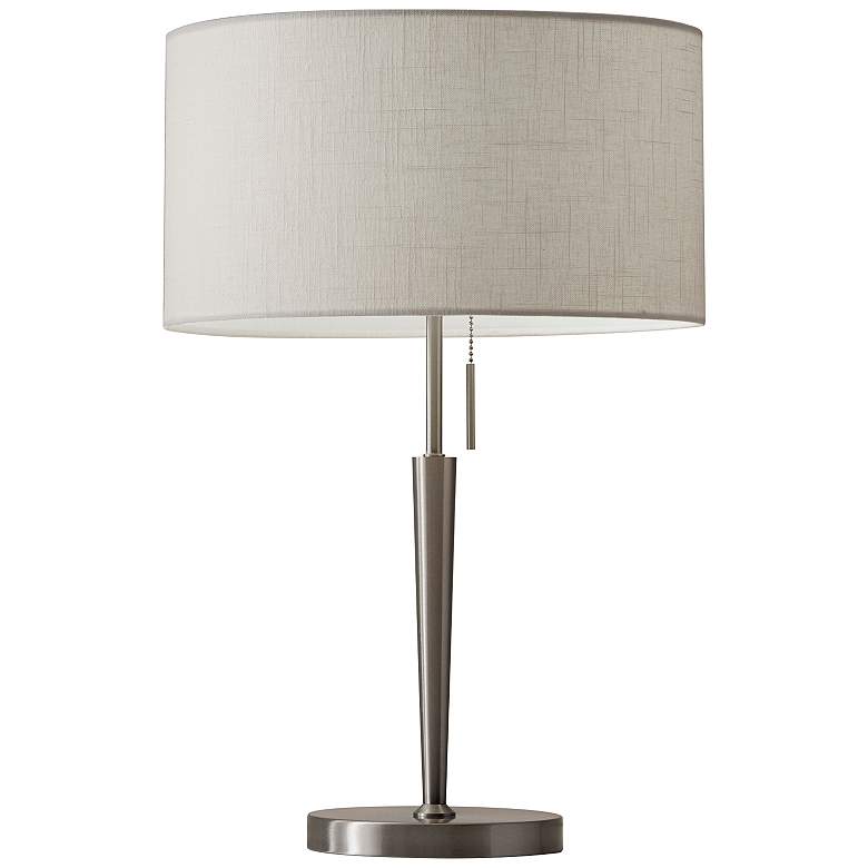 Image 1 Adesso Hayworth Brushed Steel Metal Accent Table Lamp