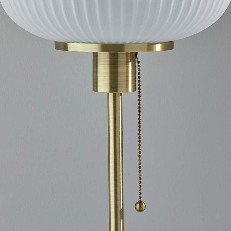Image 3 Adesso Hazel 22" Antique Brass and Ribbed Glass Accent Table Lamp more views