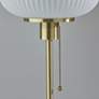 Adesso Hazel 22" Antique Brass and Ribbed Glass Accent Table Lamp