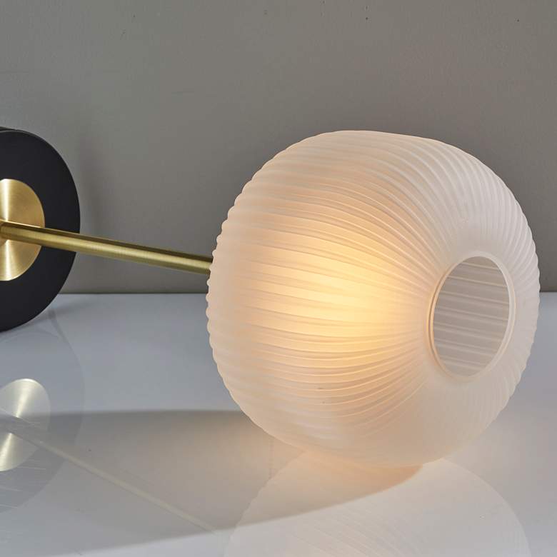 Image 6 Adesso Hazel 22" Antique Brass and Ribbed Glass Accent Table Lamp more views