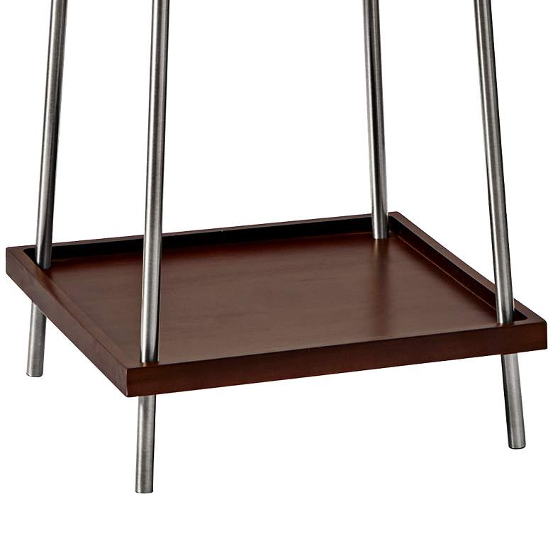 Image 2 Adesso Henry 63 1/4" Walnut Wood Wireless Charge Pad Shelf Floor Lamp more views