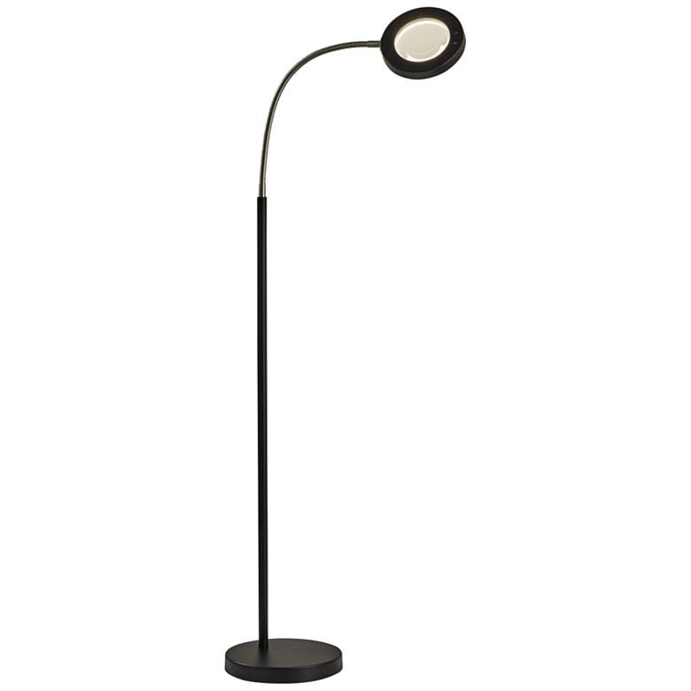 Image 2 Adesso Holmes Adjustable Height Black LED Magnifier Floor Lamp