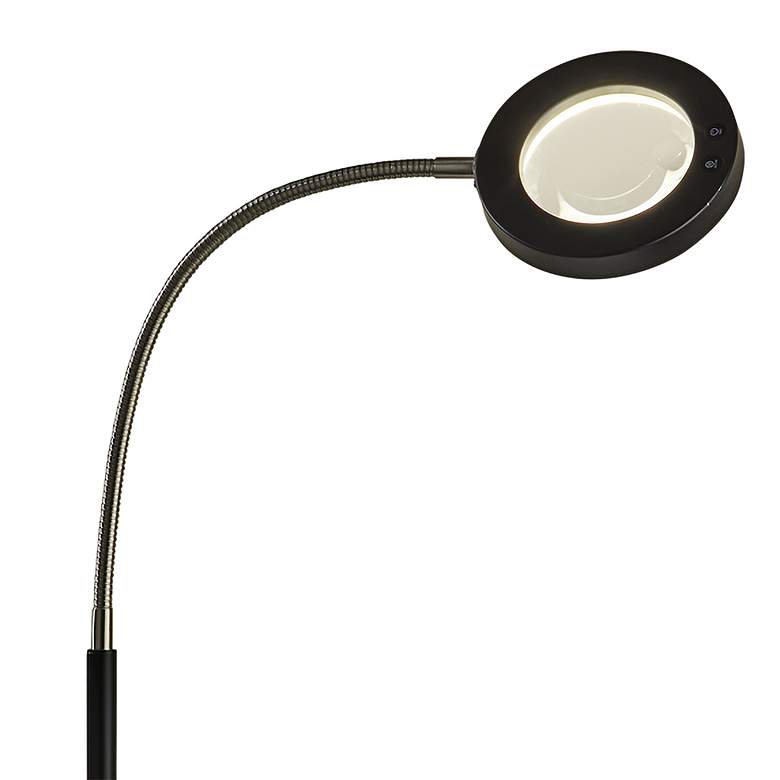 Image 3 Adesso Holmes Adjustable Height Black LED Magnifier Floor Lamp more views