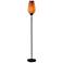 Adesso Hugo 68 1/4" High Black with Natural Bamboo Modern Floor Lamp