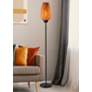 1_Adesso Hugo 68 1/4" High Black with Natural Bamboo Modern Floor Lamp