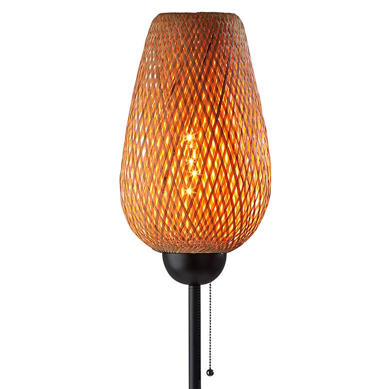 Image 3 Adesso Hugo 68 1/4" High Black with Natural Bamboo Modern Floor Lamp more views