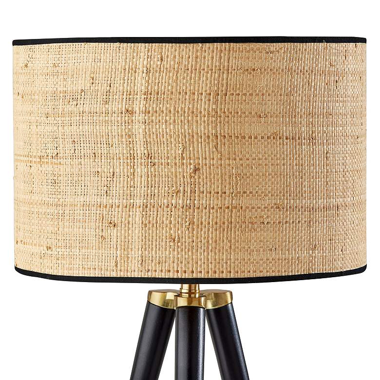 Image 2 Adesso Jackson 26 1/4" Modern Rattan and Black Wood Tripod Table Lamp more views