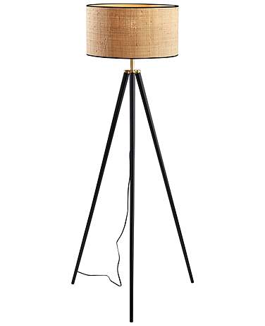 Adesso Jackson 60 1/2" High Modern Black Wood Tripod Floor Lamp