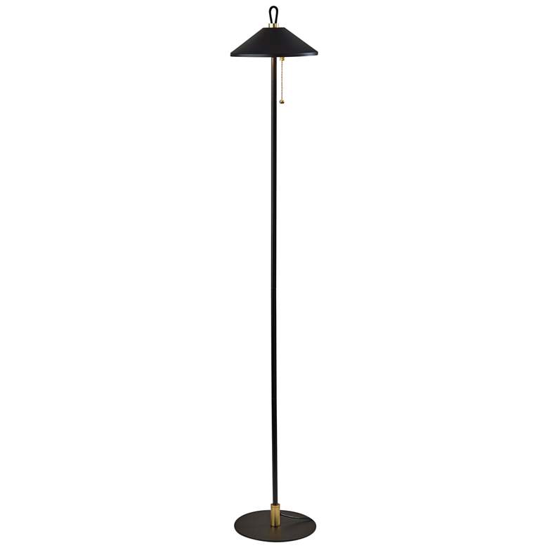 Image 1 Adesso Kaden 54" High Black Metal Modern Floor Lamp