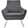 Adesso Kendrick Brushed Steel and Charcoal Gray Modern Armchair in scene