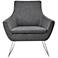 Adesso Kendrick Brushed Steel and Charcoal Gray Modern Armchair