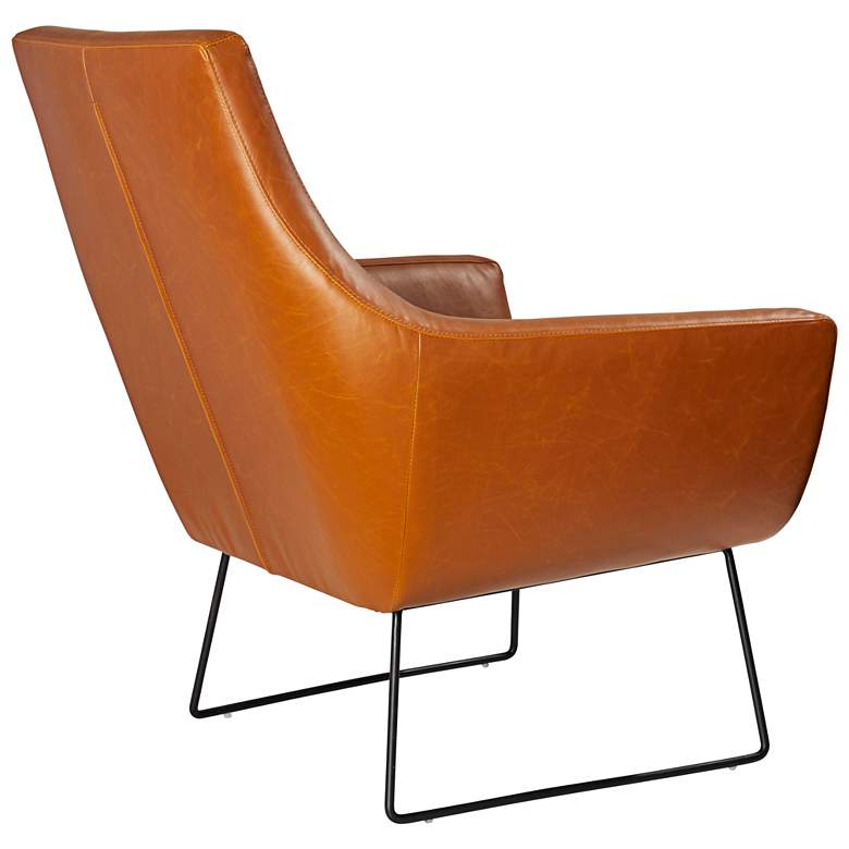Image 4 Adesso Kendrick Distressed Camel Brown Faux Leather Modern Armchair more views