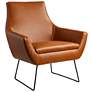 Adesso Kendrick Distressed Camel Brown Faux Leather Modern Armchair in scene