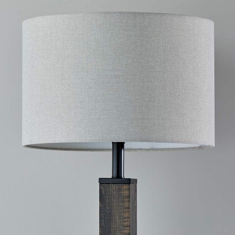 Image 3 Adesso Kona 27 3/4 inch Black Washed Wood Column Table Lamp more views