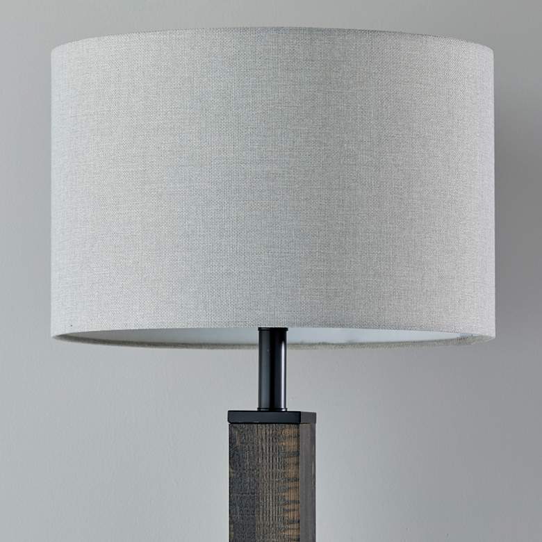 Image 3 Adesso Kona 27 3/4" Black Washed Wood Column Table Lamp more views