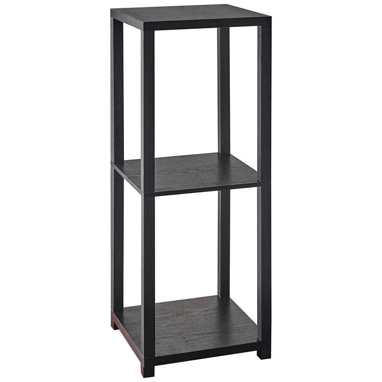 Image 1 Adesso Lawrence 27 3/4 inch High 2-Shelf Black Wood Short Pedestal Table