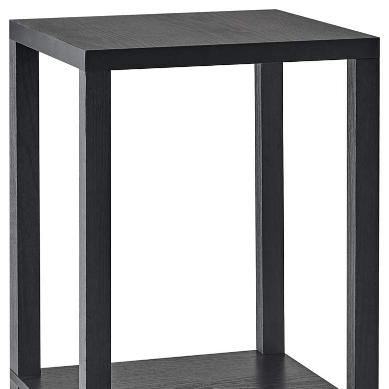 Image 2 Adesso Lawrence 27 3/4" High 2-Shelf Black Wood Short Pedestal Table more views