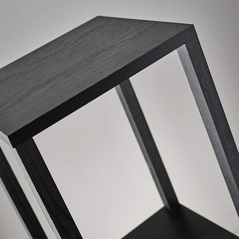 Image 2 Adesso Lawrence 34 3/4" High Black Wood 2-Shelf Tall Pedestal Table more views
