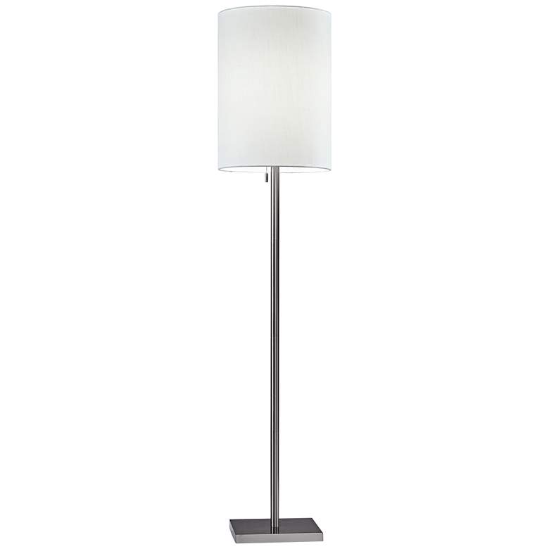 Image 1 Adesso Liam 60 1/2" Brushed Steel Modern Pull Chain Floor Lamp