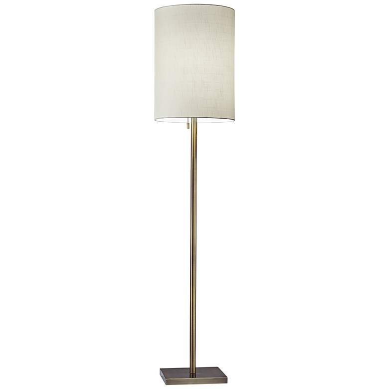 Image 1 Adesso Liam 60 1/2" High Antique Brass Finish Modern Floor Lamp