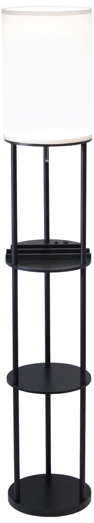 Adesso Lighting 66 1/2" High Charging Station Shelf Floor Lamp