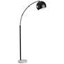 1_Adesso Lighting Astoria 78" High Black Finish Dome Modern Arc Lamp