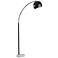 Adesso Lighting Astoria 78" High Black Finish Dome Modern Arc Lamp