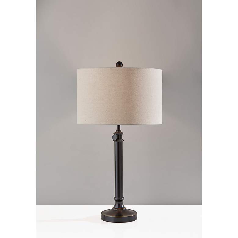 Image 2 Adesso Lighting Barton Adjustable Height Bronze Stick Table Lamp more views