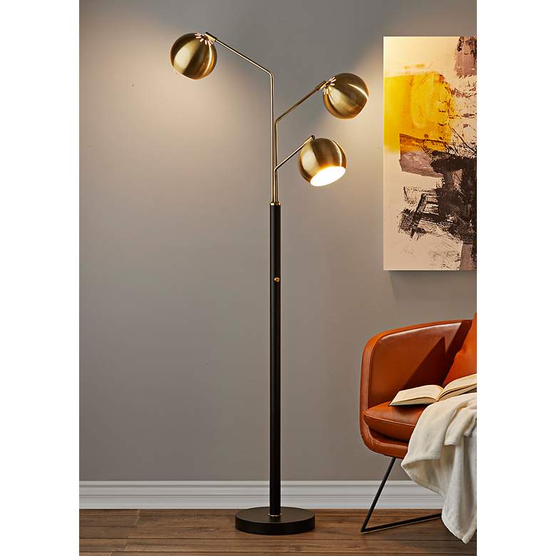 Image 2 Adesso Lighting Emerson 68" High 3-Light Tree Arm Floor Lamp