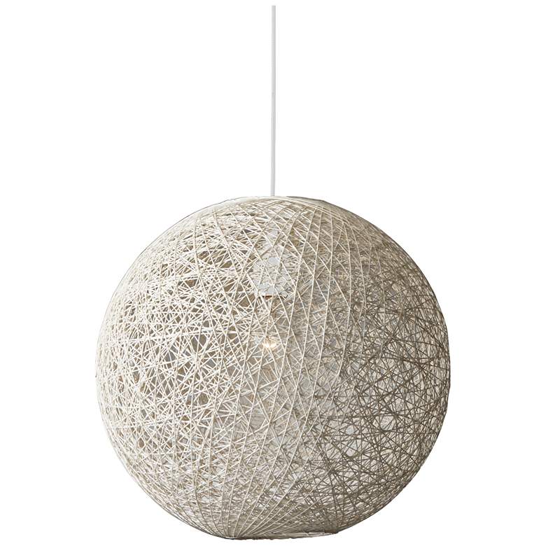 Image 1 Adesso Lighting Havana 18" Wide Cream Rattan Globe Pendant Light