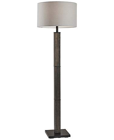 Adesso Lighting Kona 61 1/2" Black Metal and Reclaimed Wood Floor Lamp