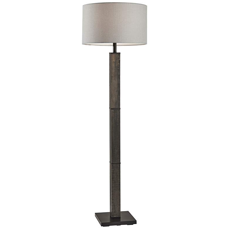 Image 1 Adesso Lighting Kona 61 1/2" Black Metal and Reclaimed Wood Floor Lamp