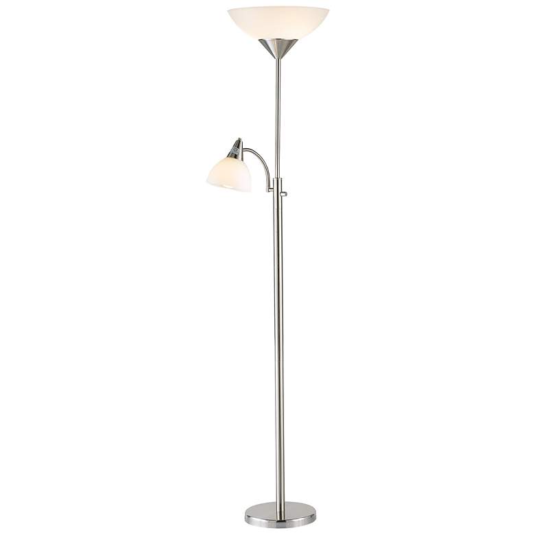 Image 1 Adesso Lighting Piedmont 71 inch High Torchiere Floor Lamp with Side Light