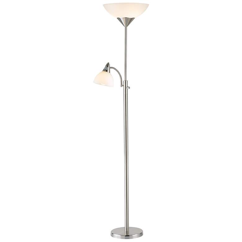 Image 1 Adesso Lighting Piedmont 71" High Torchiere Floor Lamp with Side Light