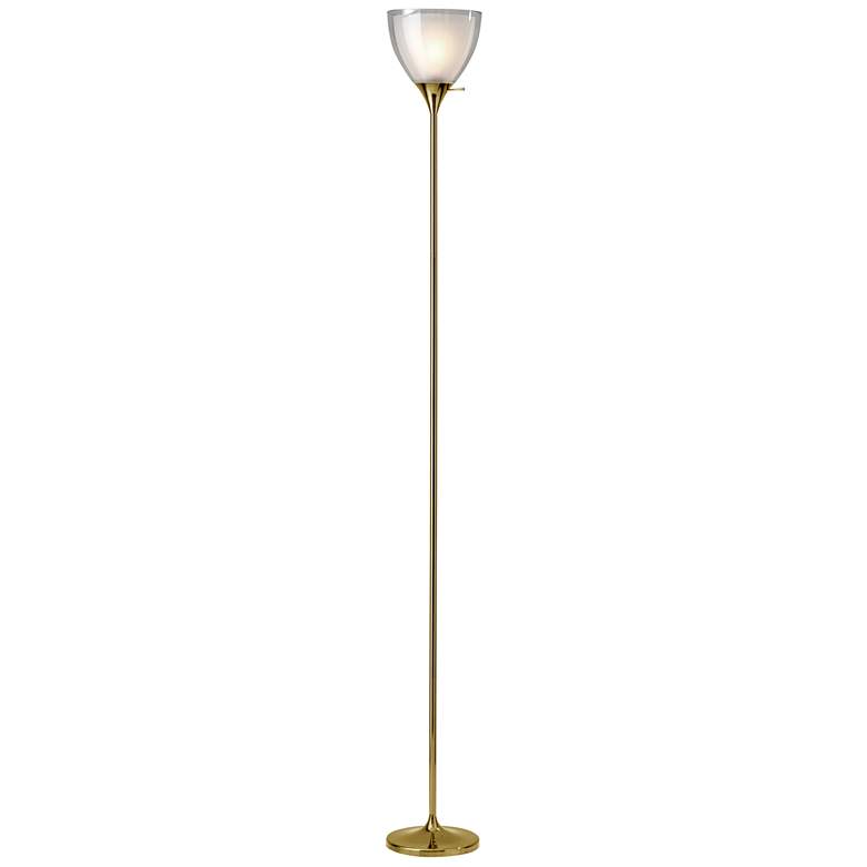 Image 1 Adesso Lighting Presley 72 inch High Modern Gold Torchiere Floor Lamp