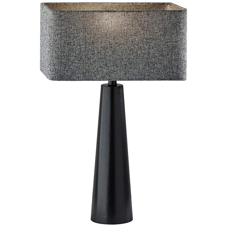 Image 1 Adesso Lillian 25 1/2 inch Modern Black Metal Column Table Lamp