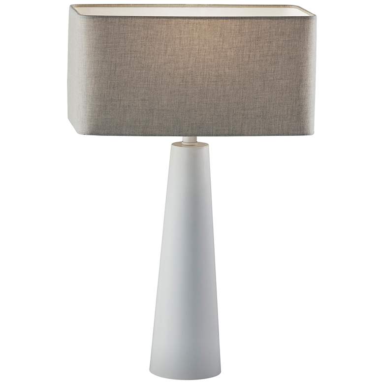 Image 1 Adesso Lillian 25 1/2 inch Modern White Metal Column Table Lamp