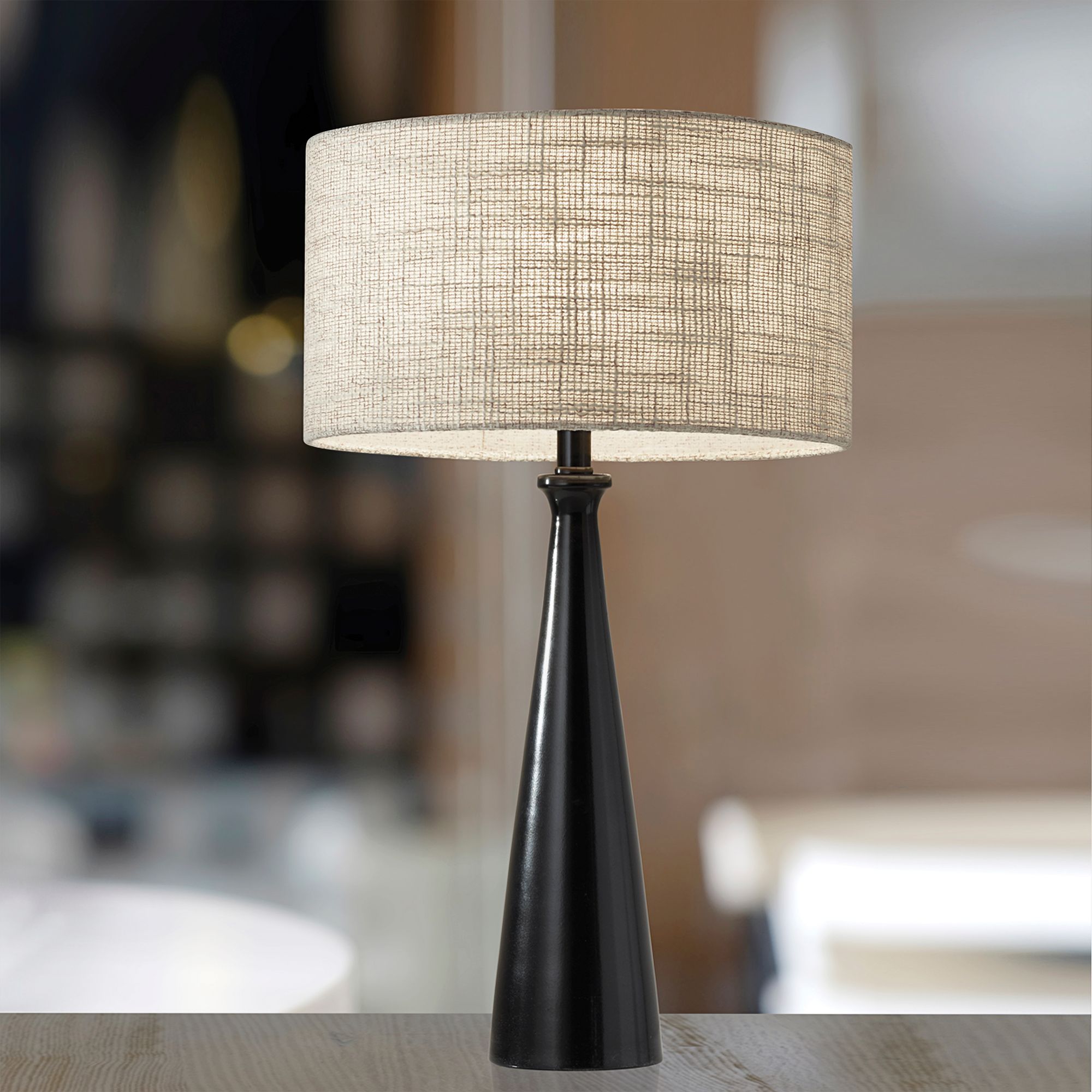 Adesso Linda Black Metal Modern Accent Table Lamp - #052J1 | Lamps