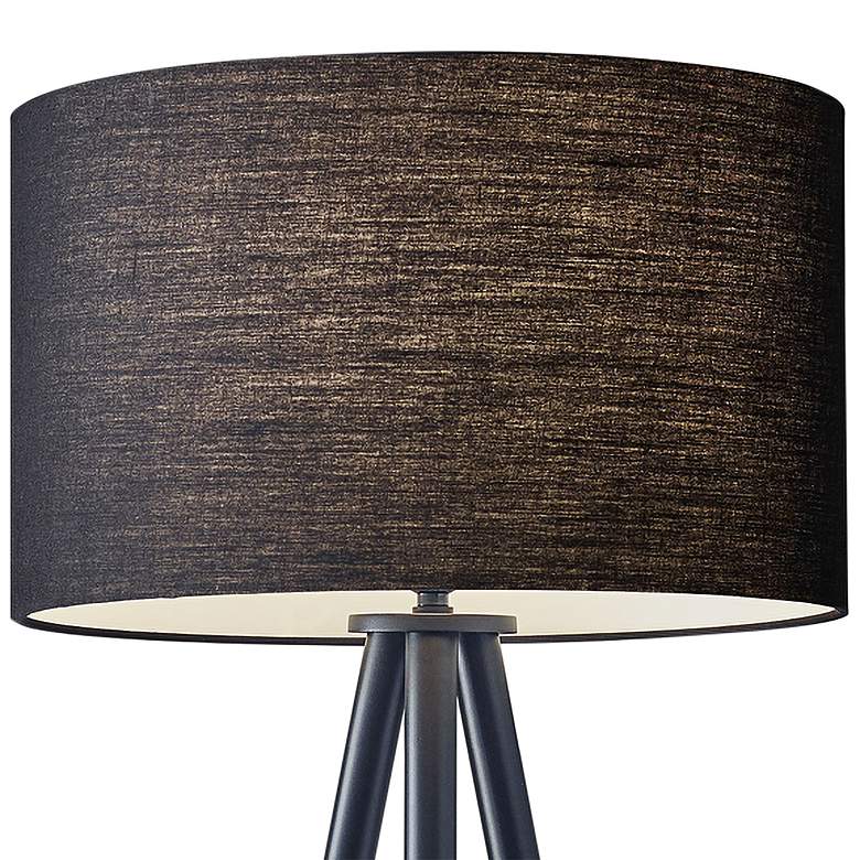 Image 3 Adesso Louise 60 1/4 inch Black and Rubber Wood Modern Tripod Floor Lamp more views