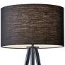Adesso Louise 60 1/4" Black and Rubber Wood Modern Tripod Floor Lamp