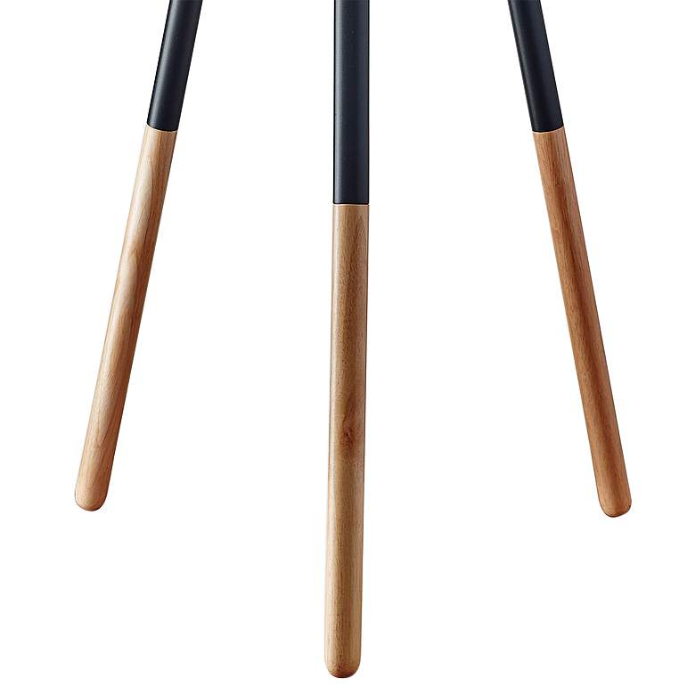 Image 4 Adesso Louise 60 1/4 inch Black and Rubber Wood Modern Tripod Floor Lamp more views