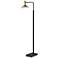 Adesso Lucas 54" Matte Black and Antique Brass LED Floor Lamp