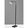 2_Adesso Lucas 54" Matte Black and Antique Brass LED Floor Lamp more views