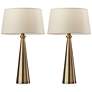 Adesso Lucy 22" Antique Brass Metal Accent Table Lamps Set of 2