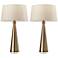 Adesso Lucy 22" Antique Brass Metal Accent Table Lamps Set of 2