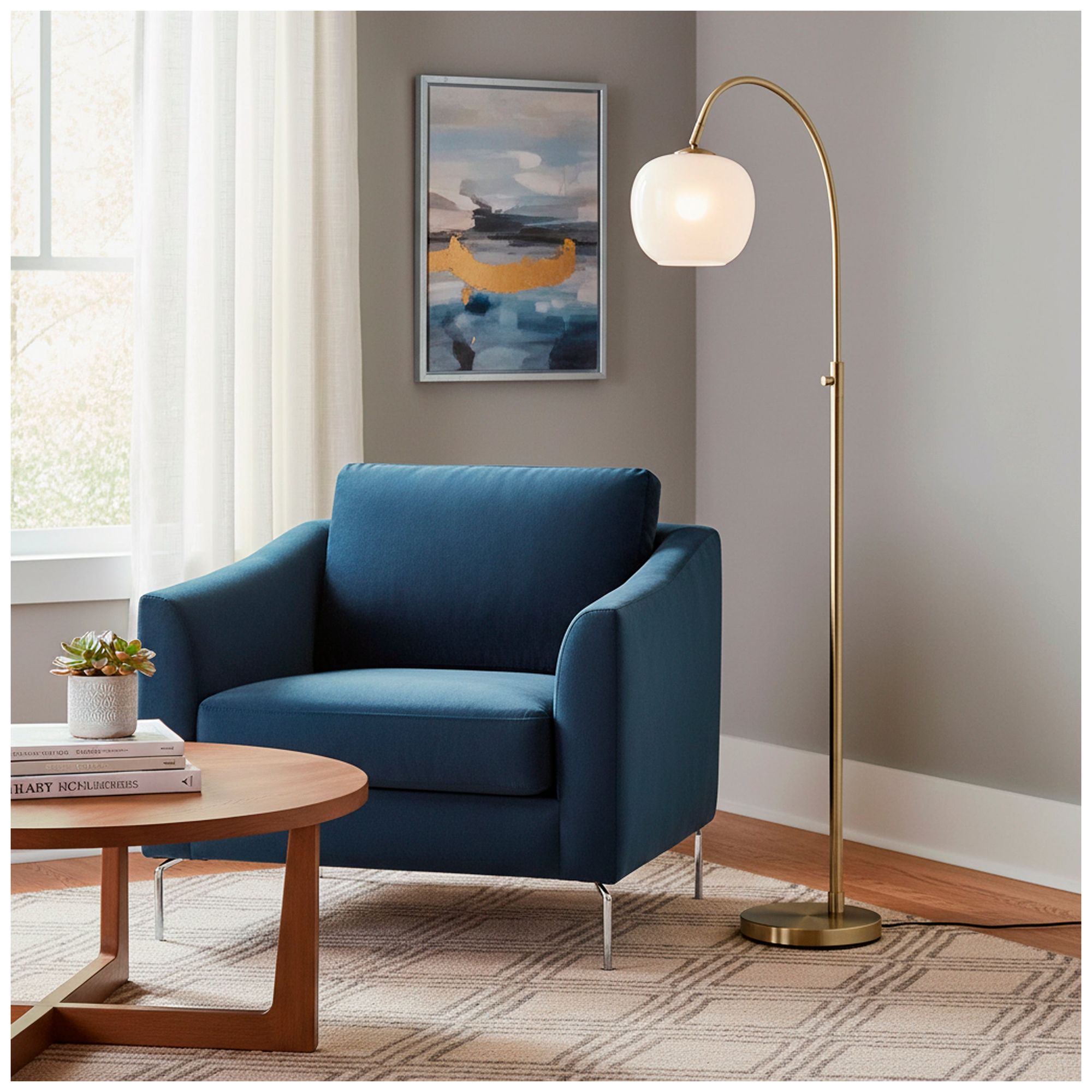 Image 2 Adesso Magnolia Floor Lamp - Antique Brass more views