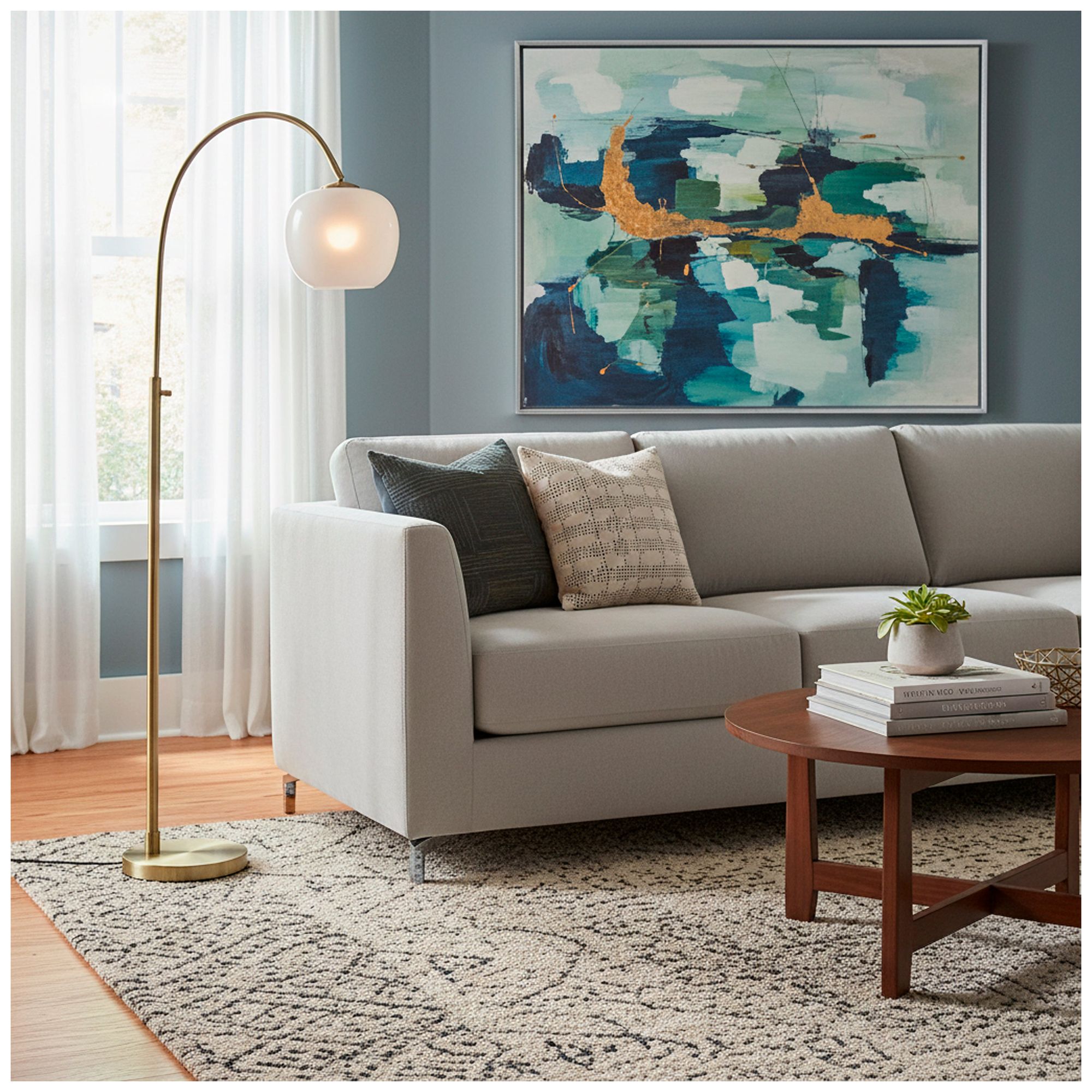 Image 3 Adesso Magnolia Floor Lamp - Antique Brass more views