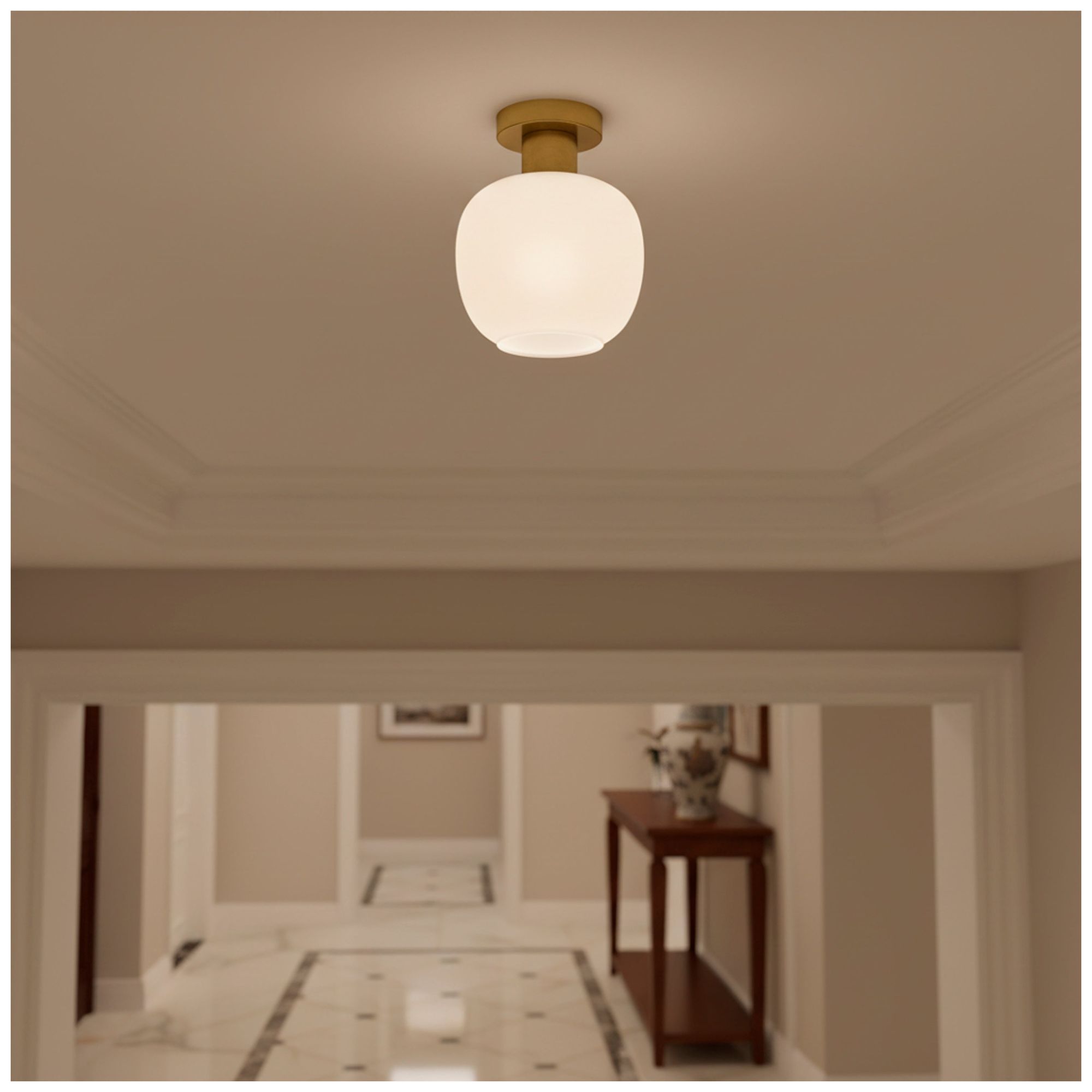 Image 3 Adesso Magnolia Flush Mount - Antique Brass more views