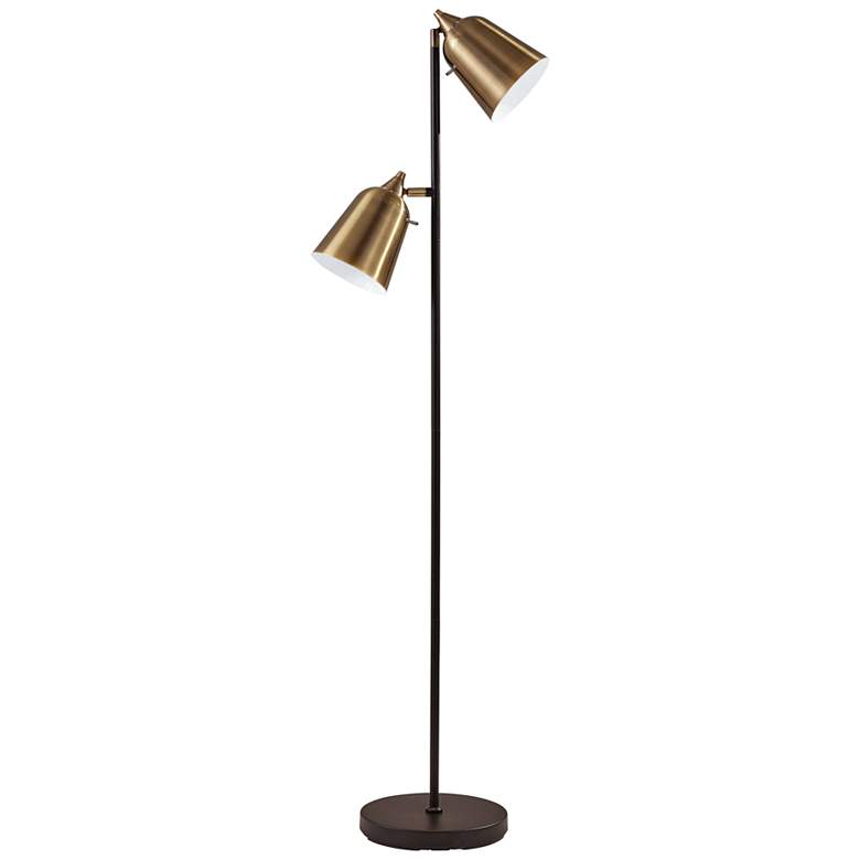 Image 2 Adesso Malcolm 57 1/2" Matte Black Metal 2-Light Modern Floor Lamp