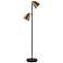 Adesso Malcolm 57 1/2" Matte Black Metal 2-Light Modern Floor Lamp
